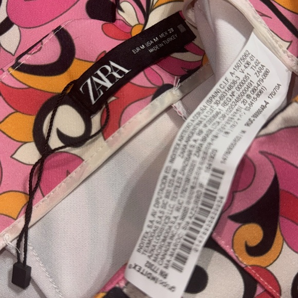 NWT ZARA Paisley Floral Straight Leg High Waist Pants 1478/935 Size Medium - Picture 5 of 5